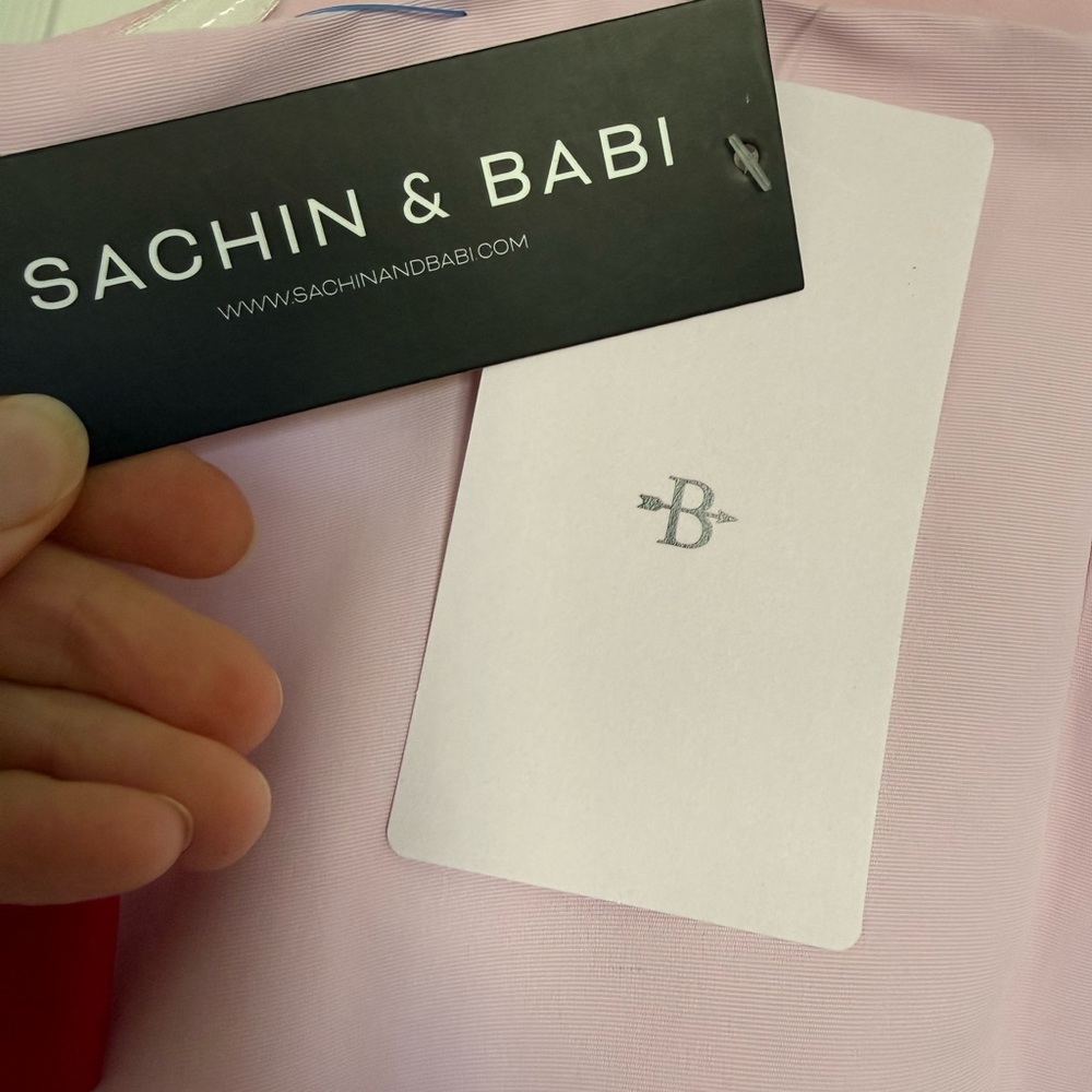 Sachin + Babi Pink Mini Dress with Blue and Fuchsia Bows - Picture 8 of 10